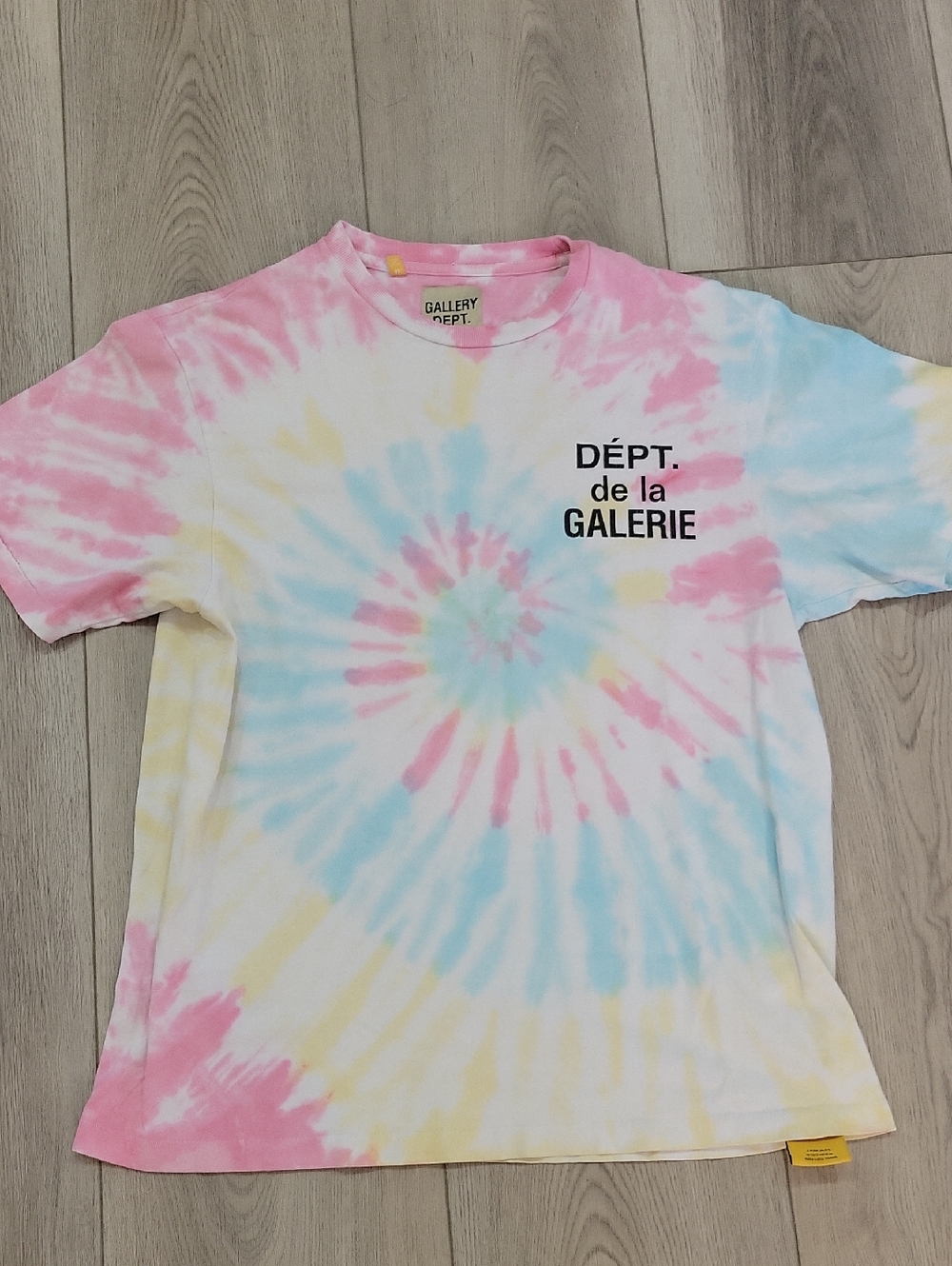 Gallery Dept Tie-Dye Spiral Tee — Pink, Blue, Yellow